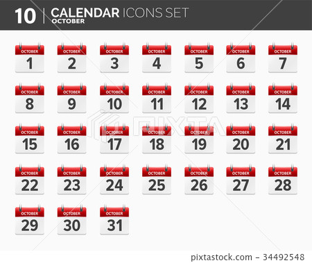 calendar icons set. date and time. 2018