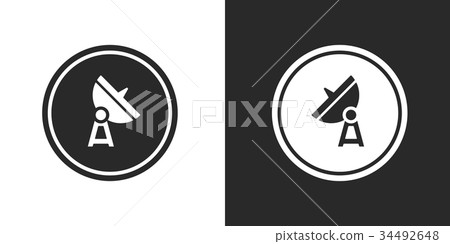 插图素材: vector satellite icon silhouette