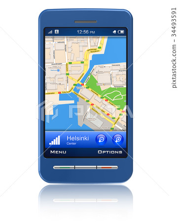 Gps Navigator In Touchscreen Smartphone Stock Illustration