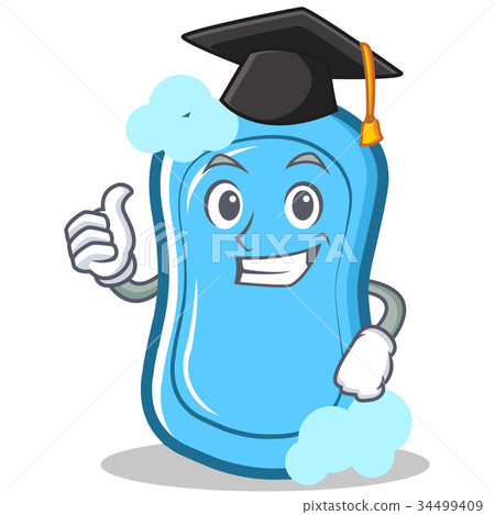 图库插图: graduation blue soap character cartoon