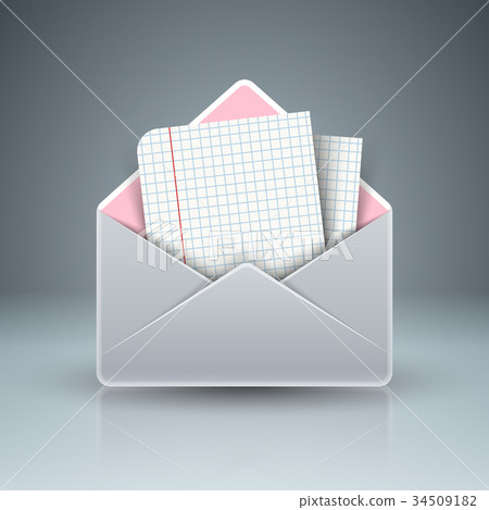 图库插图: letter and mail icon. abstract 3d template