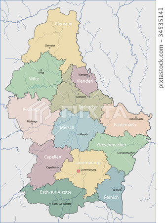 图库插图: map of luxembourg