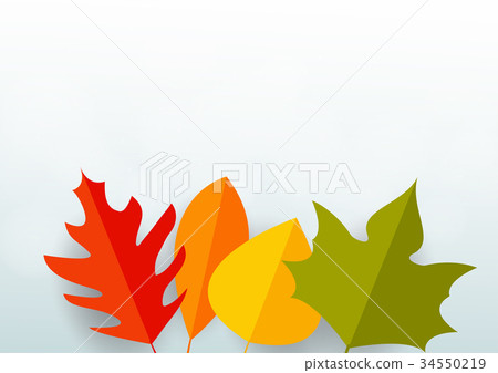 falling,falling田柾国 图库插图: paper art of autumn leaves falling background