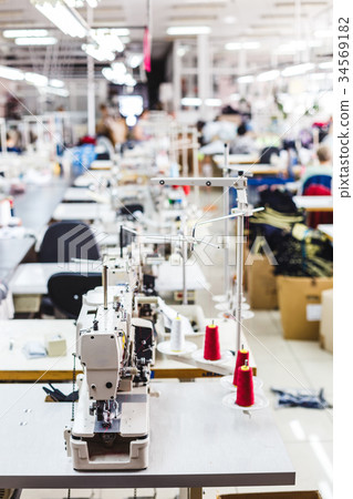 图库照片: interior of garment factory shop