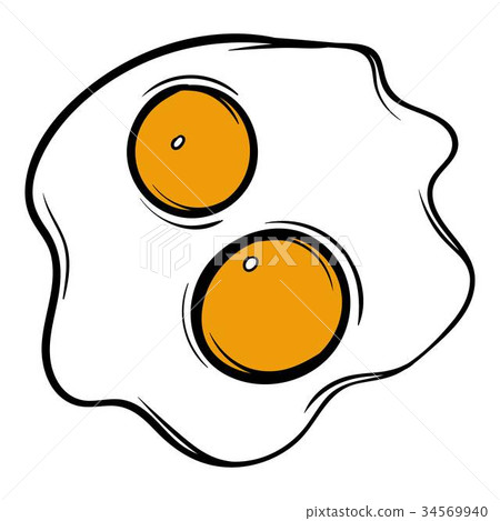 图库插图: fried eggs icon cartoon