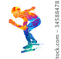 插图素材: abstract speed skaters