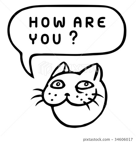 图库插图: how are you? cartoon cat. vector illustration.