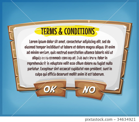 插图素材: wood terms and conditions agreement panel