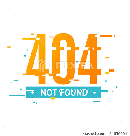 图库插图: 404 not found concept glitch style. vector