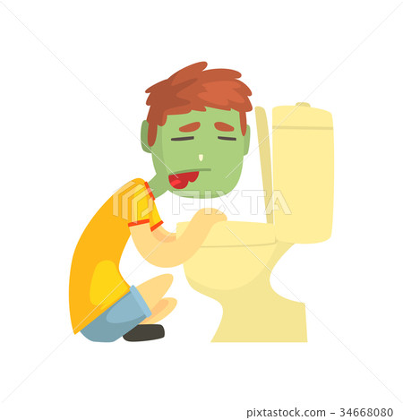 插图素材: sick boy vomiting into the toilet bowl cartoon 查看