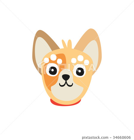 插图素材: cute little dog face, funny cartoon animal