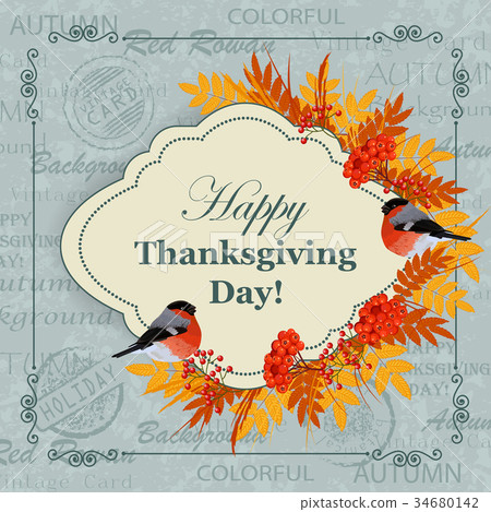 图库插图: happy thanksgiving day greeting card