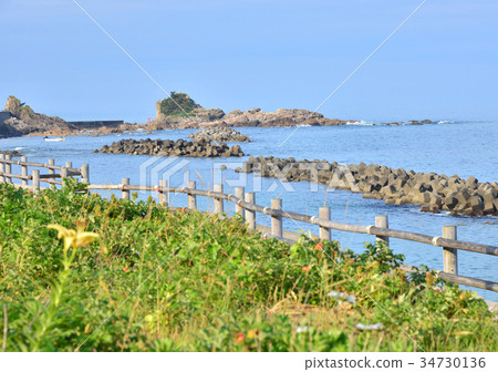 图库照片: 风景 笹川流(地方) 消浪堤