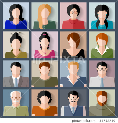 插图素材: people icon set