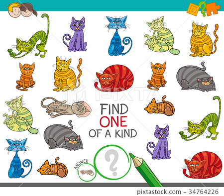 find one picture of a kind game with cartoon cats-插图素材[3476