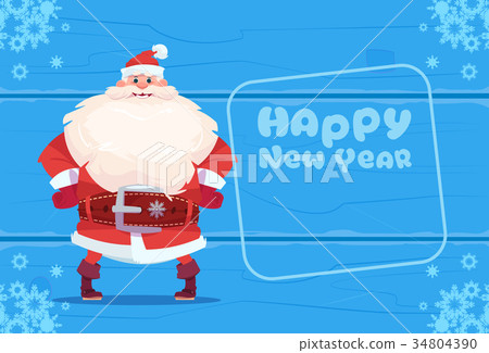 图库插图: santa claus on happy new year greeting card