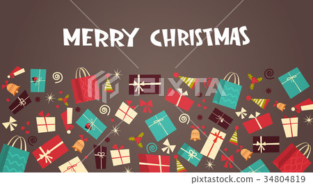 图库插图: merry christmas and happy new year greeting card
