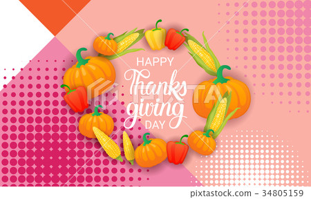 图库插图: happy thanksgiving day autumn traditional holiday