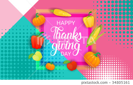 插图素材: happy thanksgiving day autumn traditional holiday