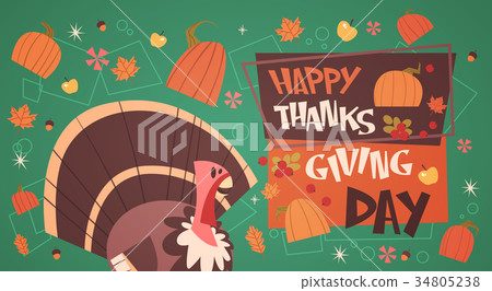 插图素材: happy thanksgiving day autumn traditional harvest