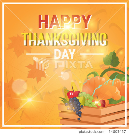 图库插图: happy thanksgiving day autumn traditional holiday