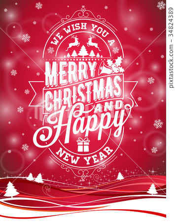 插图素材: vector merry christmas holiday and happy new year