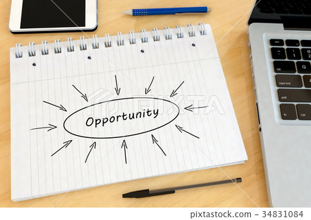 图库插图: opportunity text concept