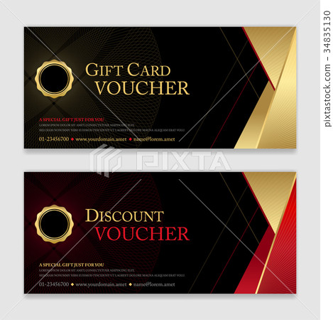 插图素材: gift voucher certificate or discount card template