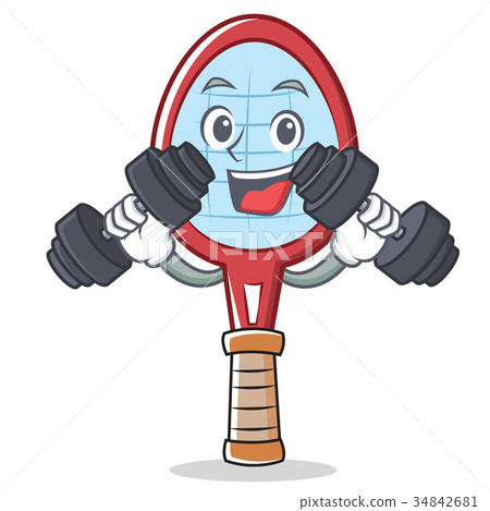 插图素材: fitness tennis racket character cartoon