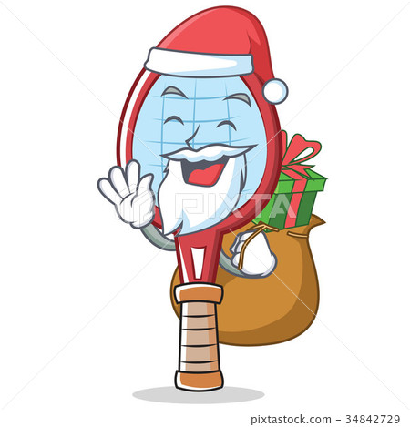 插图素材: santa tennis racket character cartoon