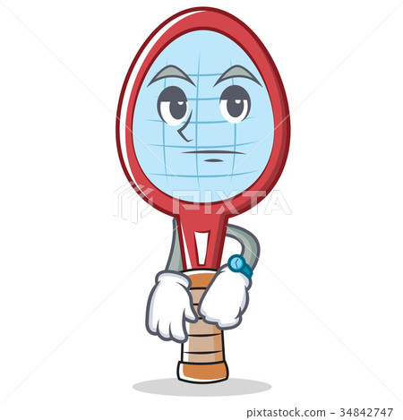 插图素材: waiting tennis racket character cartoon
