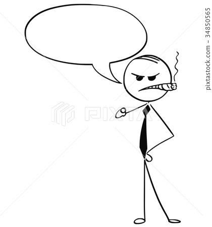 插图素材: cartoon illustration of angry business man with 查看