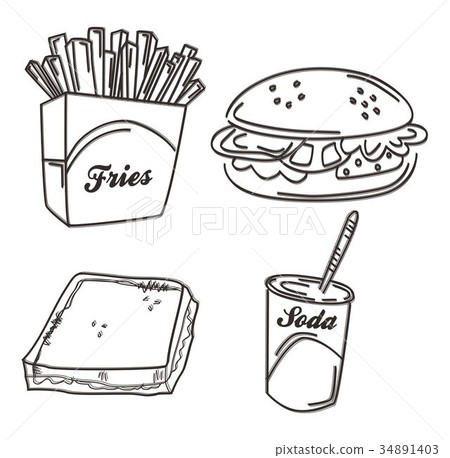图库插图: food and drink theme art