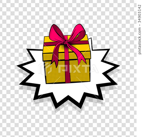插图素材: gift box birthday picture pop art