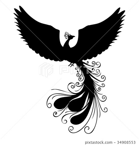 插图素材: phoenix bird silhouette ancient mythology fantasy