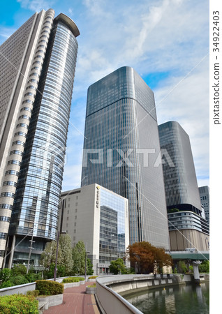 图库照片 nakanoshima,大阪的建筑物