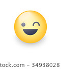 图库插图 winking fun cartoon emoji face wink and smile