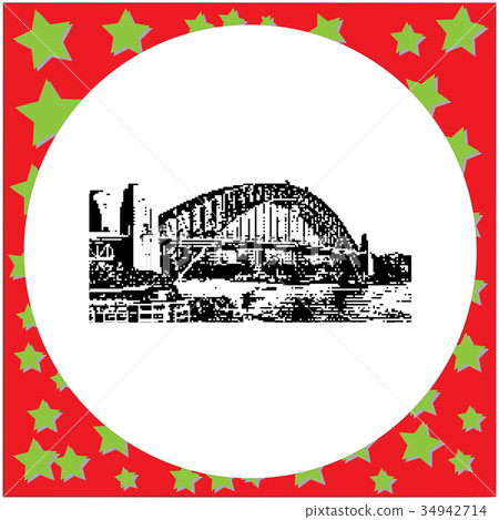 插图素材: black 8-bit sydney harbor bridge vector