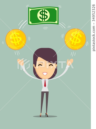 快乐/喜悦 插图 happy woman enjoying of money 首页 插图 姿势/表情