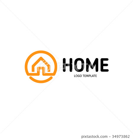 插图素材: home linear vector logo. smart house line art