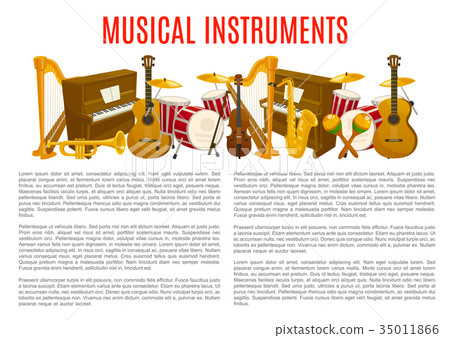 图库插图: musical instrument poster template, music design