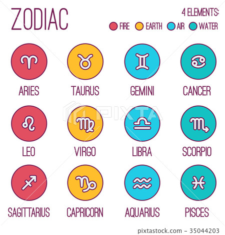 插图素材: zodiac signs icons 查看全部