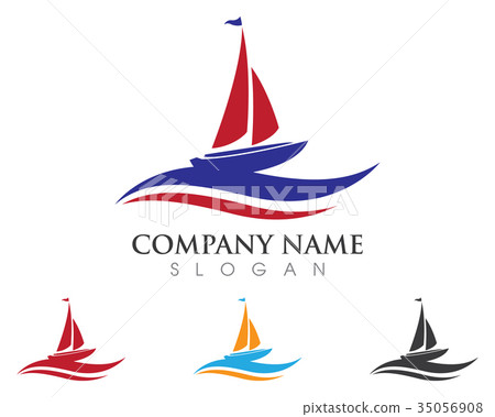 插图素材: cruise ship logo template