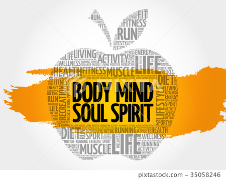 图库插图: body mind soul spirit apple