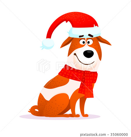 图库插图: funny cartoon dog. flat character. puppy of jack