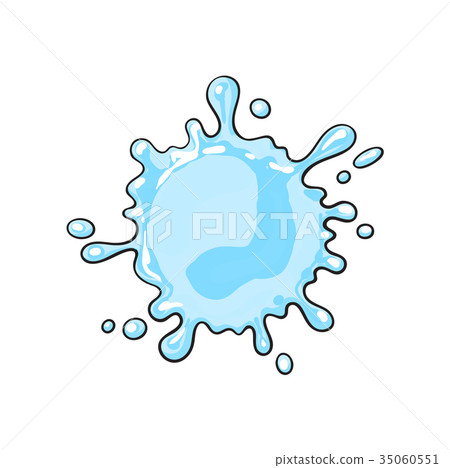 插图素材: vector cartoon water drop splash isolated