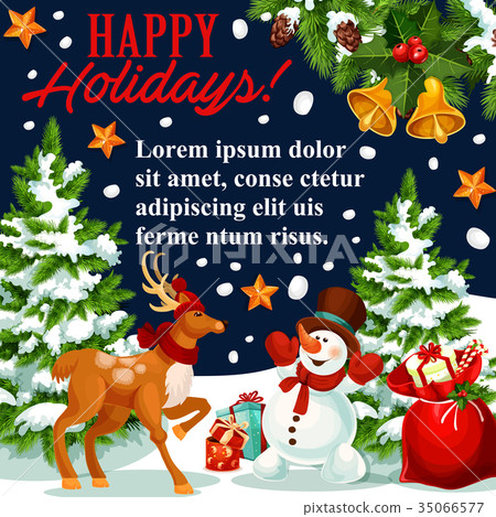 插图素材: christmas new year holiday vector greeting card 查看