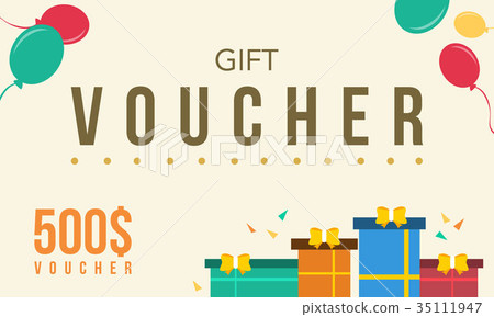 插图素材: gift voucher flat design background