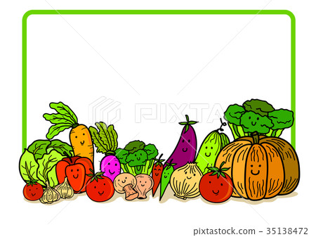 插图素材: cartoon frame design vegetables