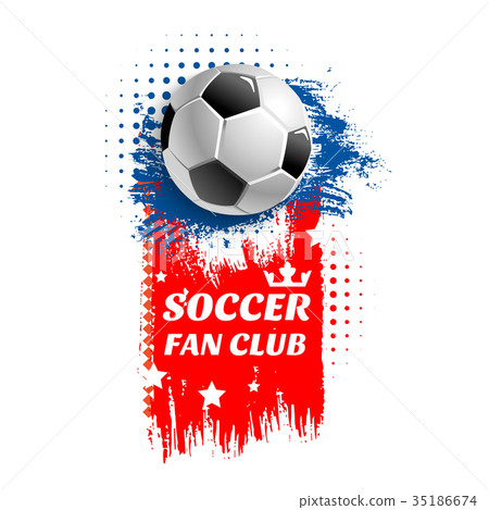 soccerfootball,football和soccer 插图素材: vector poster for soccer football fun club